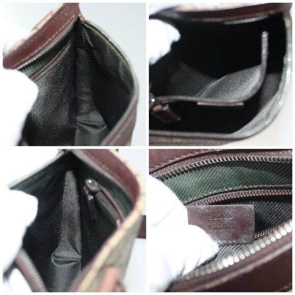 GUCCI GG Supreme Shoulder Bag PVC Beige Silver - Picture 15 of 16